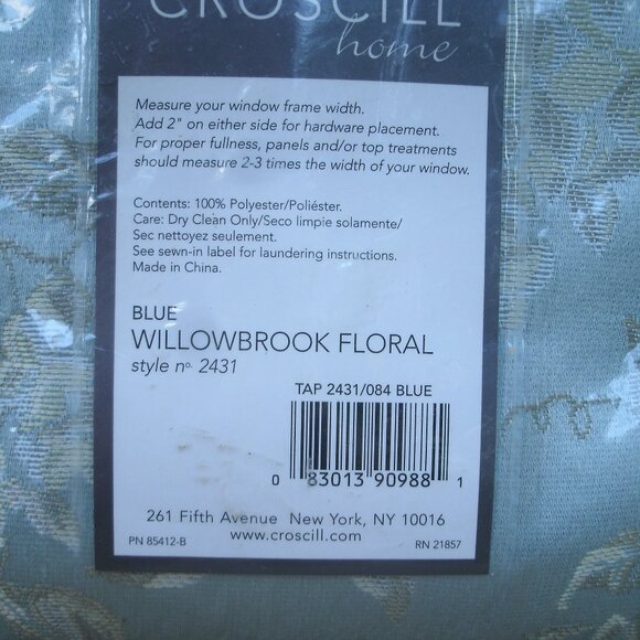 Croscill Home Willowbrook Floral 84" Curtain Panel - Picture 6 of 16